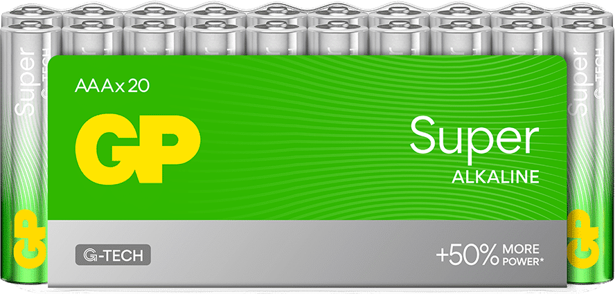 GP Super Alkaline AAA-batteri, 24A/LR03, 20-pack