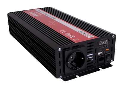 Skanbatt Inverter 12V 1500W Ren Sinus M/Kablet Fjernkontroll shown in detail view