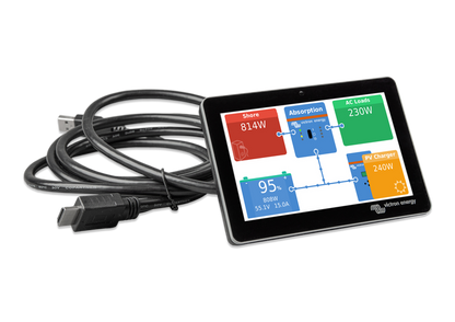 Victron Gx Touch 50 shown in angle view