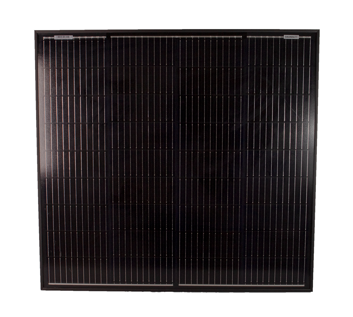 SKANBATT Solcellepanel Mono 100W Sort - 720x765x30mm
