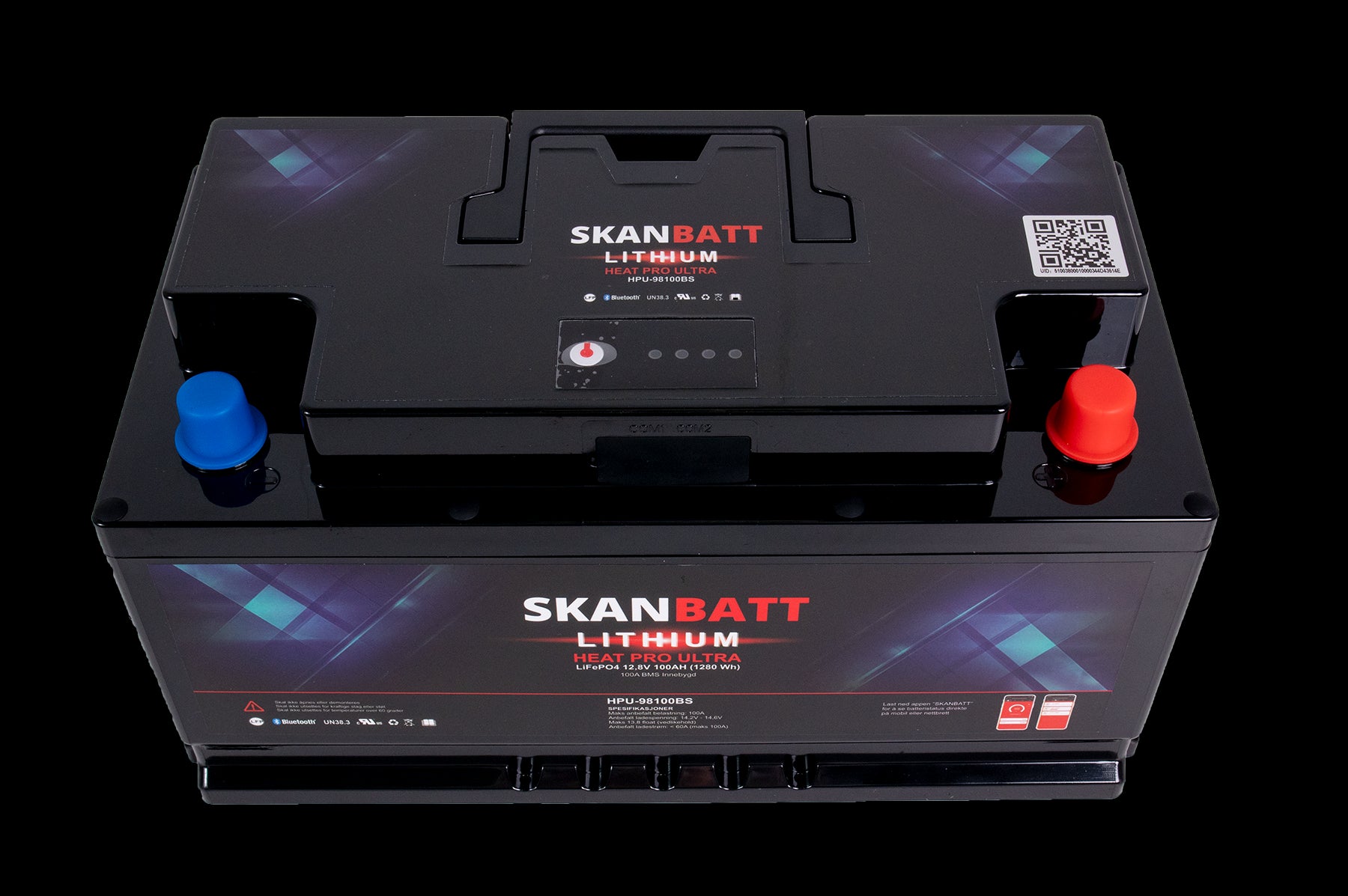 SKANBATT Lithium HEAT PRO 'Ultra' 12V 100AH - CAN Bus - 300A (<3s) - 8 års garanti - BOBILBATTERIET - Image 2