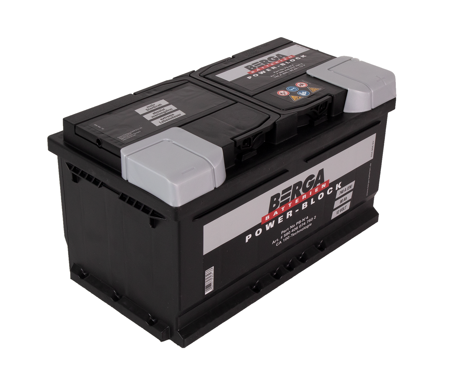 BERGA Power Block 12V 80AH 740CCA shown in product view