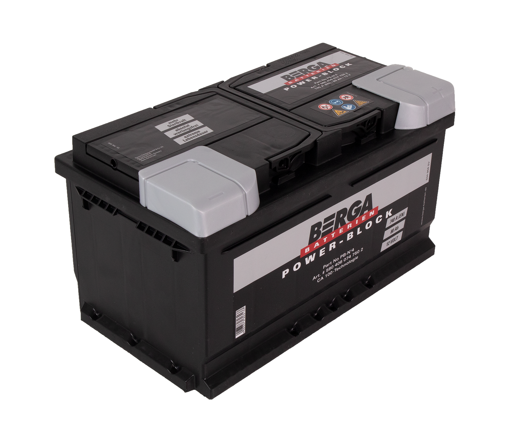 BERGA Power Block 12V 80AH 740CCA shown in product view