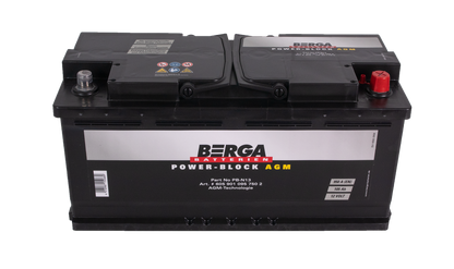 Berga Power Block Agm 12V 105Ah 950Cca shown in angle view