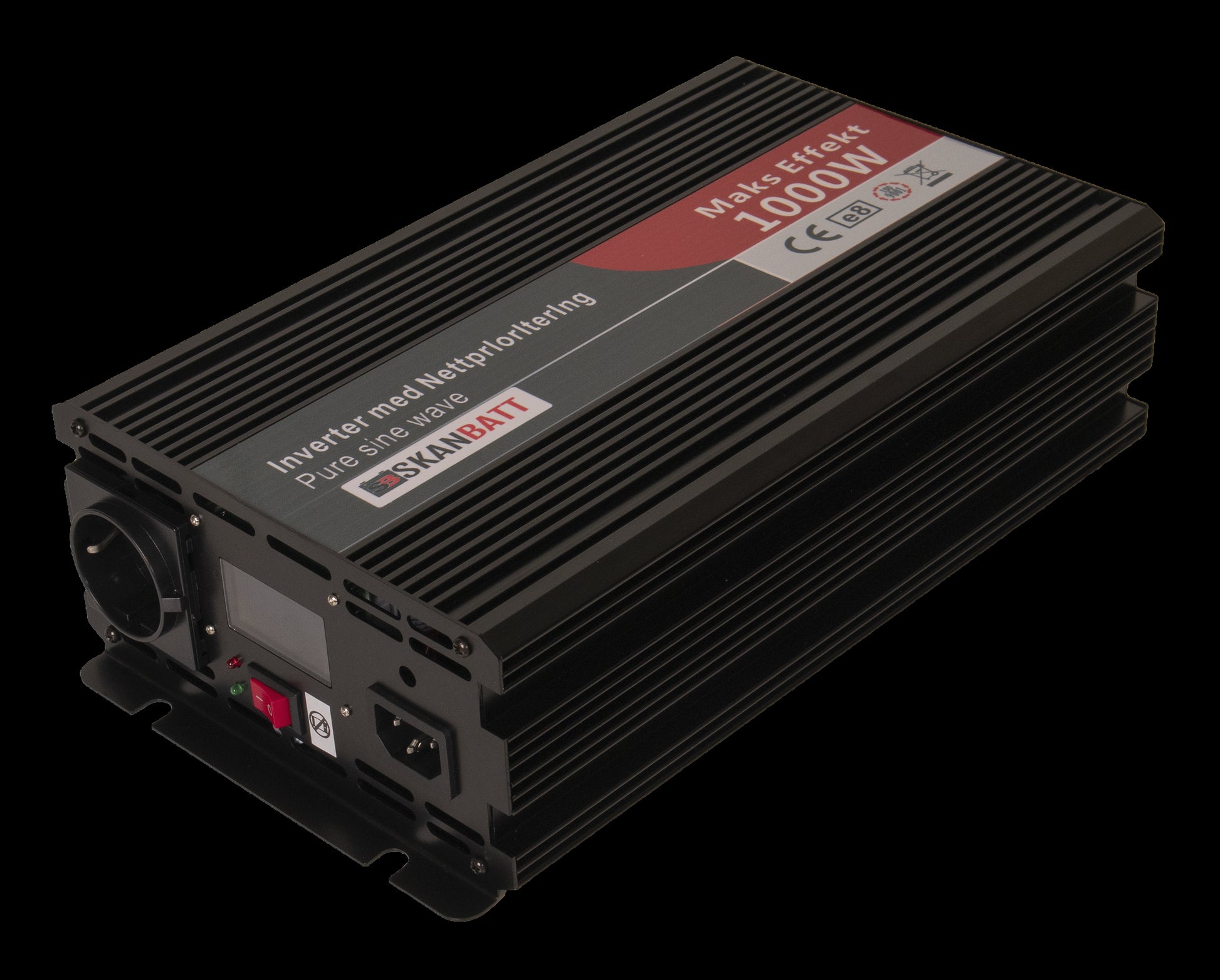 SKANBATT Inverter 12V 1000W Ren Sinus med Nettprioritering og Trådløs Fjernkontroll - Image 1
