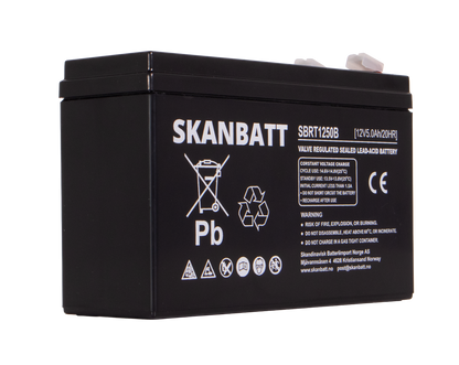 SKANBATT AGM Batteri 12V 5AH (150x50x100mm) F2