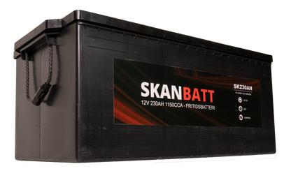 Skanbatt Fritidsbatteri 12V 230Ah 1150Cca +Venstre label detail