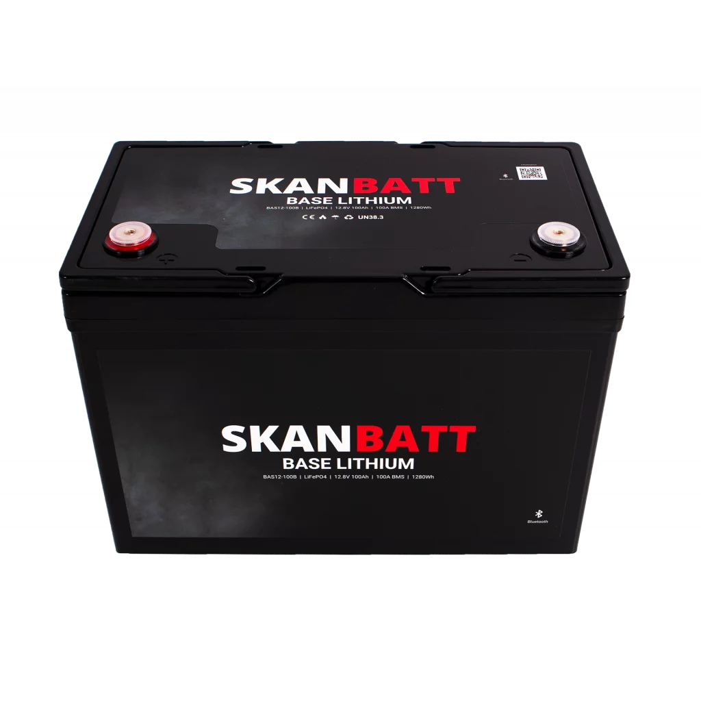 Produktbilde 4 av SKANBATT Base Lithium - 12V 100Ah 100A BMS - 307x169x208mm - Bluetooth - 3 Års garanti