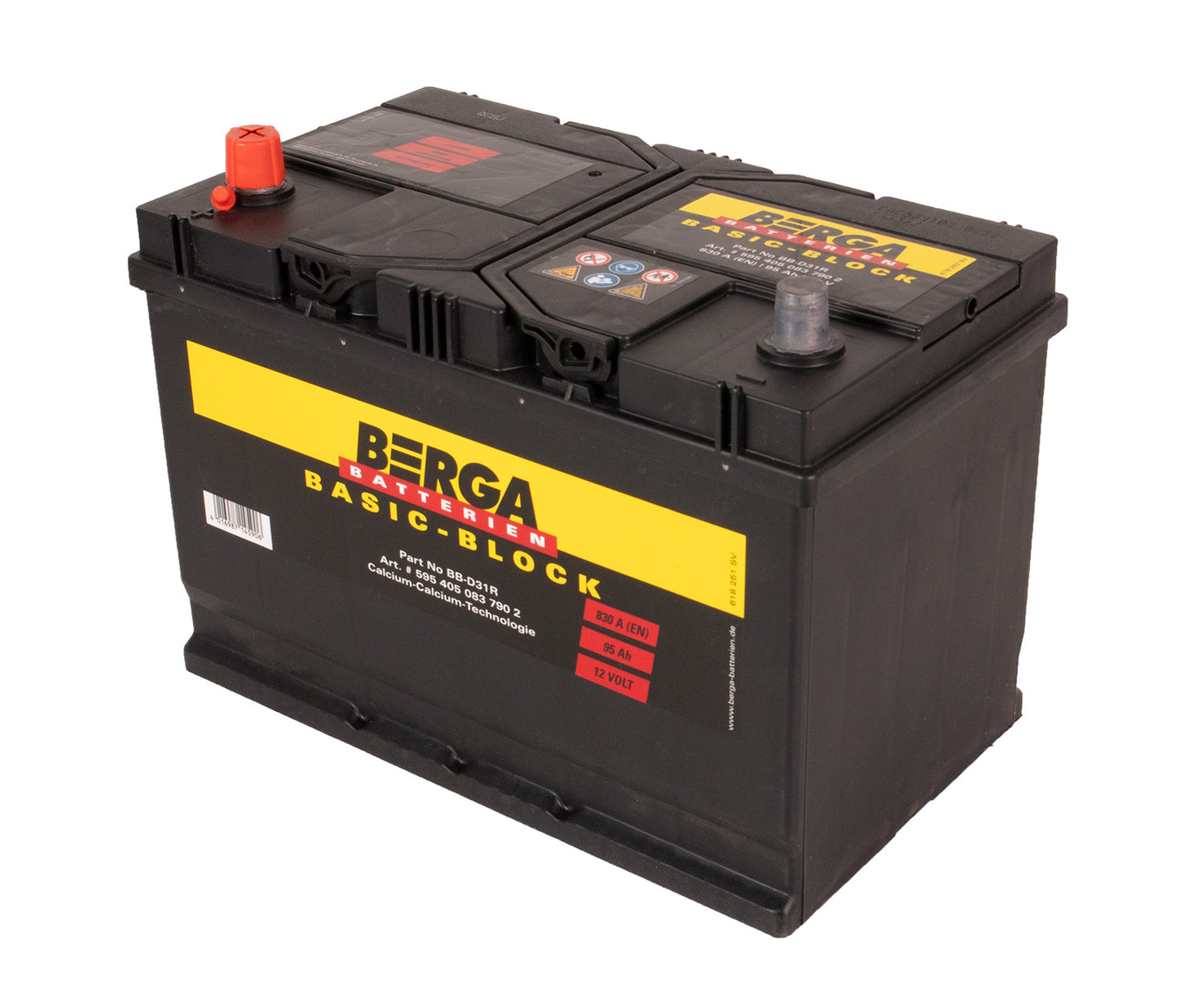 BERGA Basic Block 12V 95AH 830CCA label detail