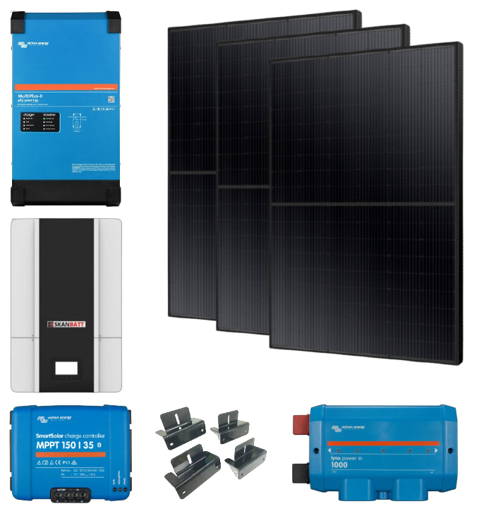 SKANBATT / VICTRON Komplett 230V Offgridpakke Medium - Image 1