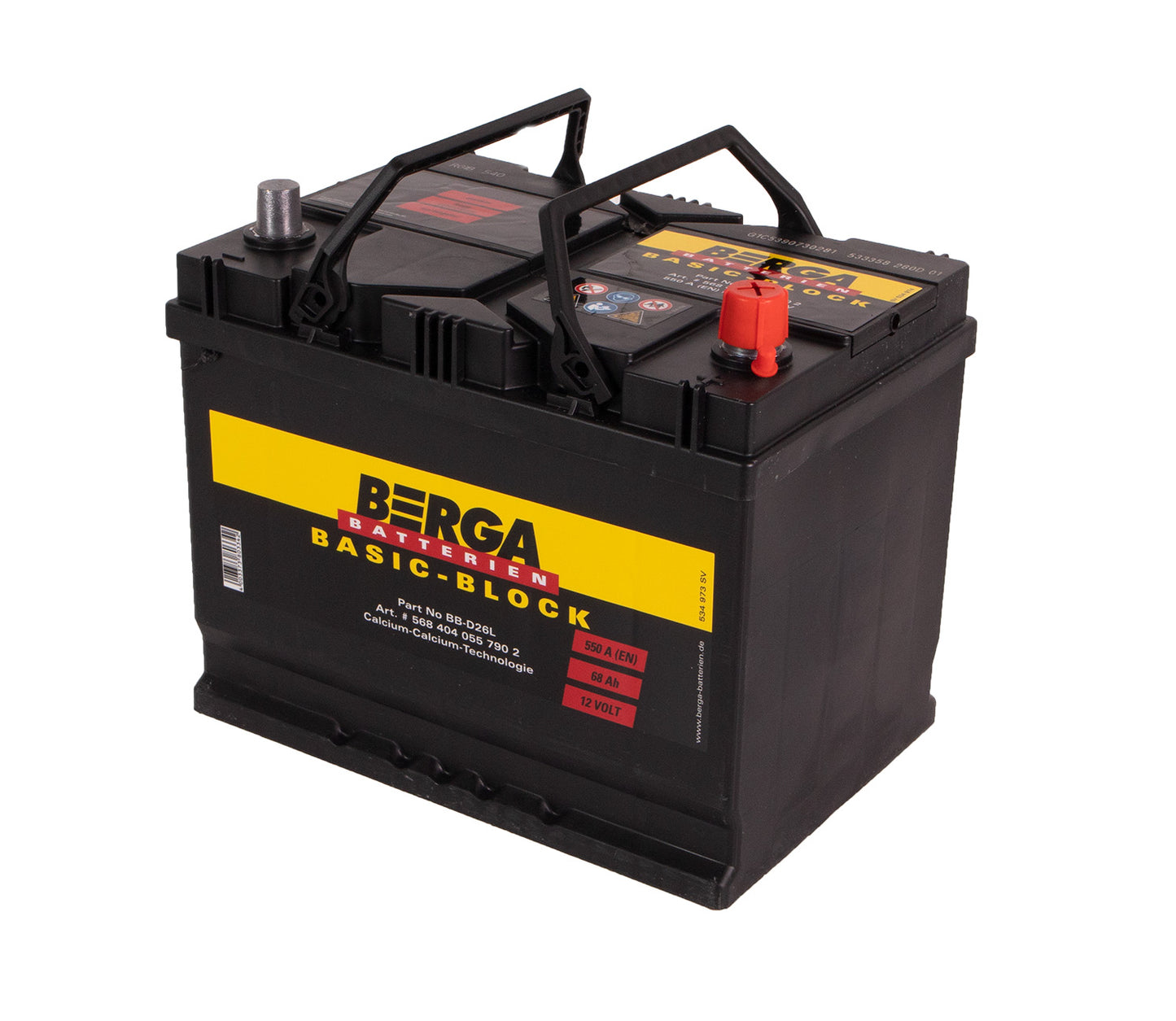 BERGA Basic Block 12V 68AH 550CCA shown in product view image 2