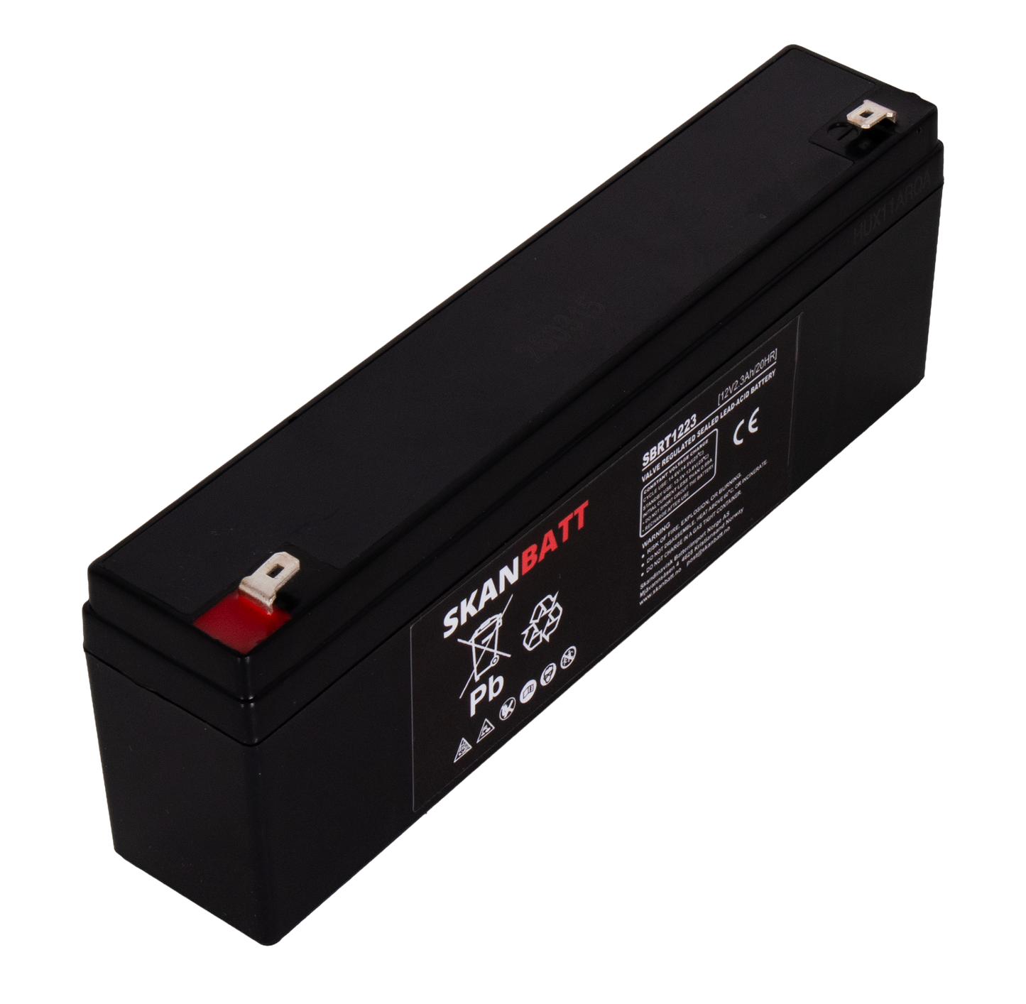 SKANBATT AGM Batteri 12V 2,3AH (178x35x61mm) F1