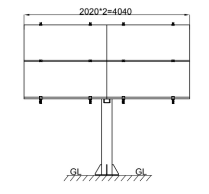 Bakkestativ Til Solcelle 4X335/400W shown in angle view