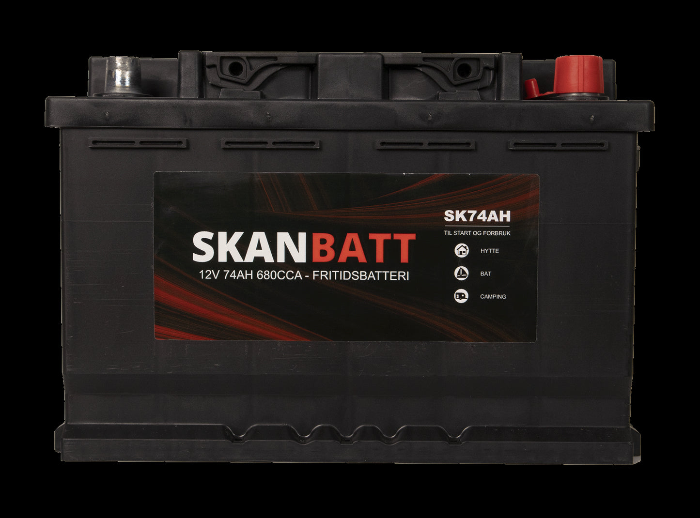 SKANBATT Fritidsbatteri 12V 74AH 680CCA (278x175x190/190mm) +høyre - Image 5