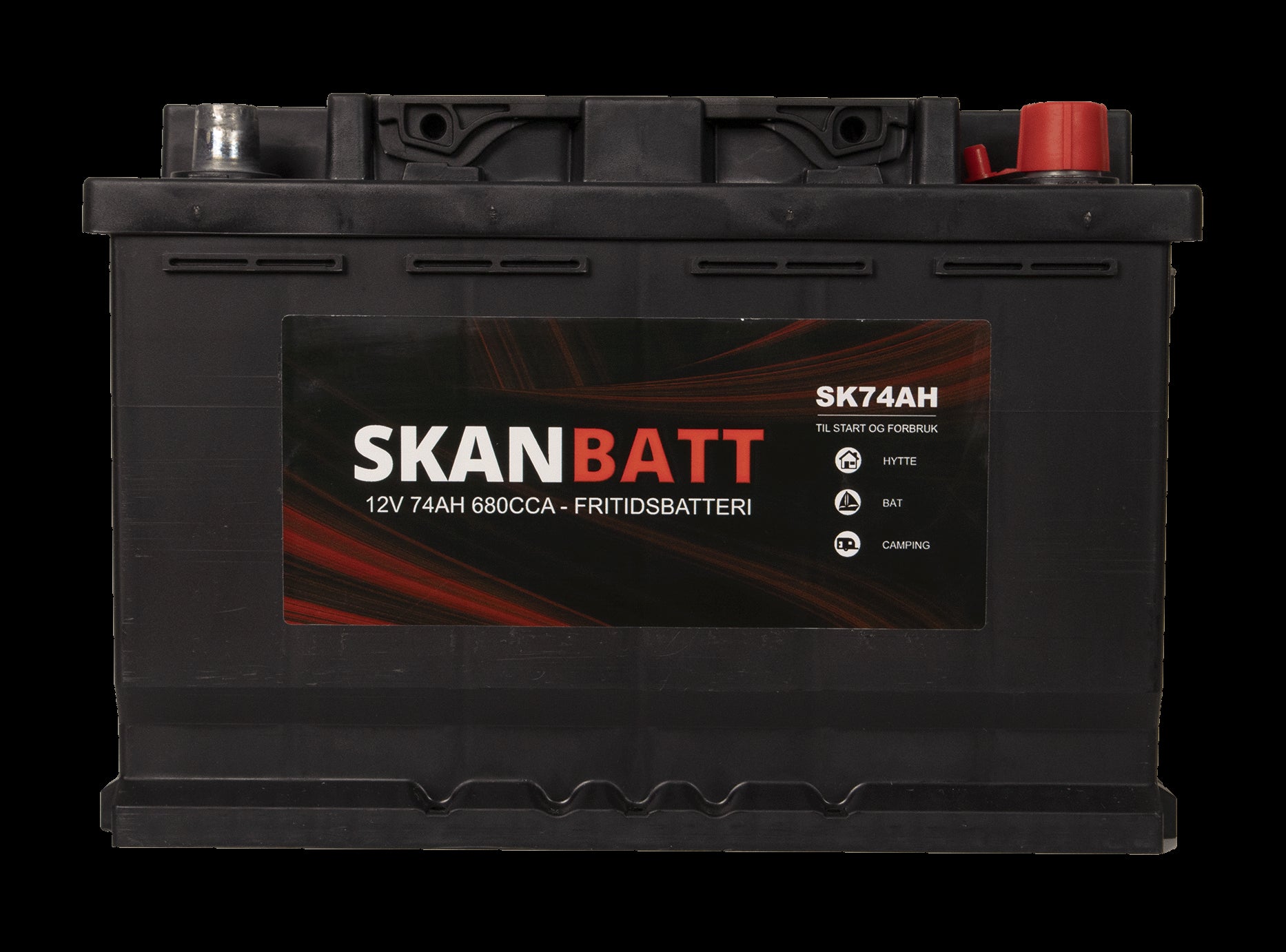 SKANBATT Fritidsbatteri 12V 74AH 680CCA (278x175x190/190mm) +høyre - Image 5