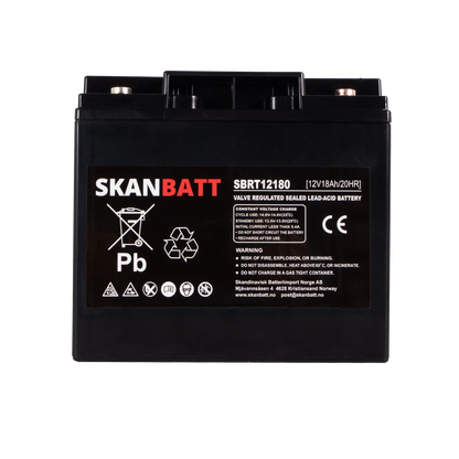 SKANBATT AGM Batteri 12V 18AH (181x77x167mm) M5