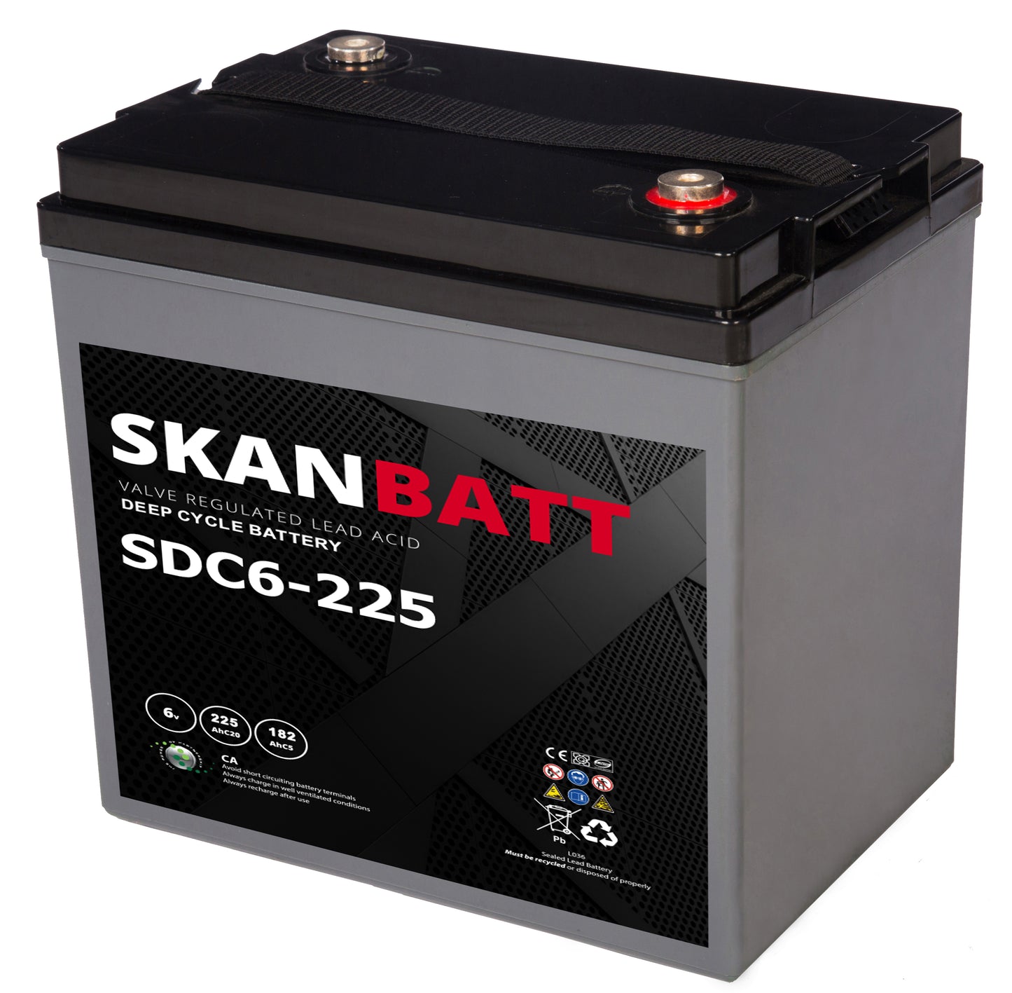 SKANBATT DEEP CYCLE AGM Batteri 6V 225AH - 260x180x246mm