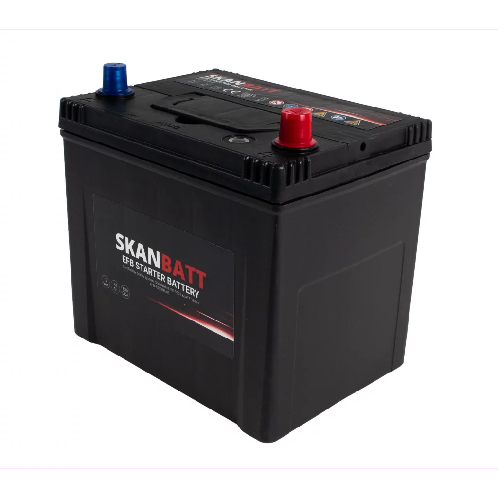 SKANBATT EFB Startbatteri 12V 73AH 630CCA (232x173x225mm) +R