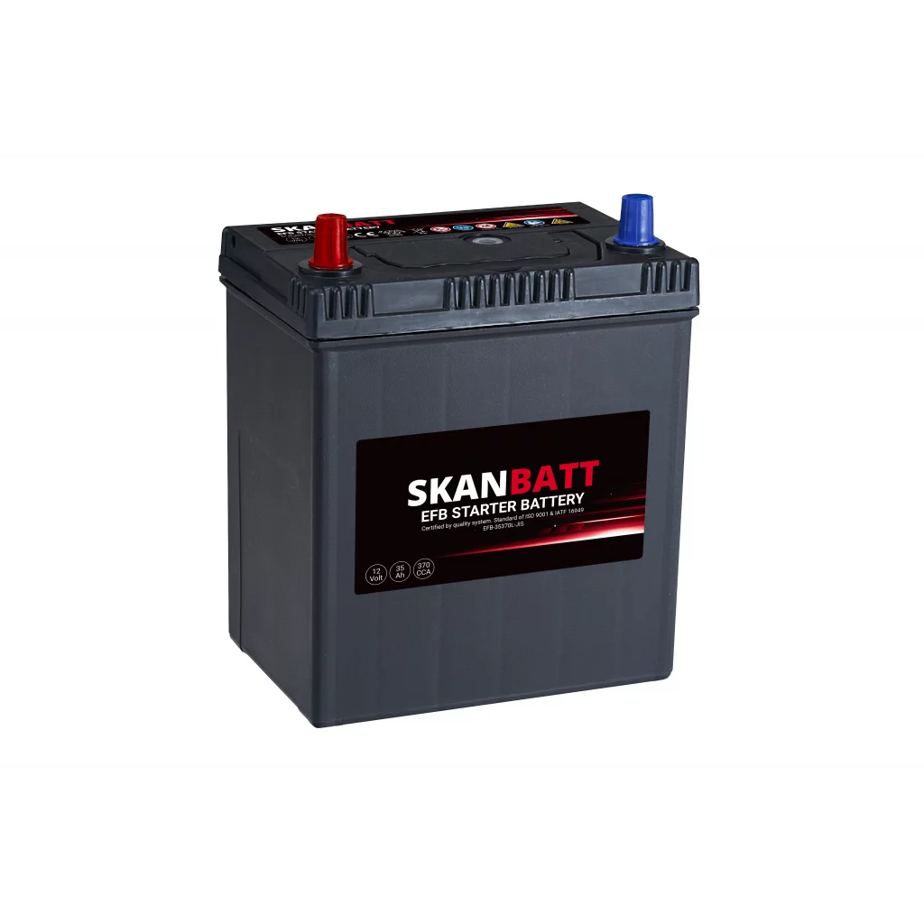 SKANBATT EFB Startbatteri 12V 35AH 370CCA +V shown in product view