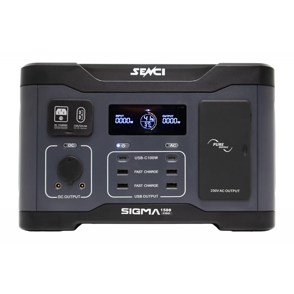 SENCI Lithium LPS 1152Wh Power Station med 1500W (3000W) sinus inverter