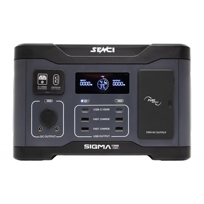 SENCI Lithium LPS 1152Wh Power Station med 1500W (3000W) sinus inverter