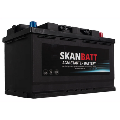 SKANBATT AGM Startbatteri 12V 80AH 800CCA (315x175x190mm) +R