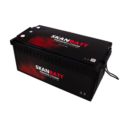 SKANBATT Premium Lithium - 12V 460Ah 200A BMS - 522x218x268mm - Bluetooth - Heat - 8 Års garanti