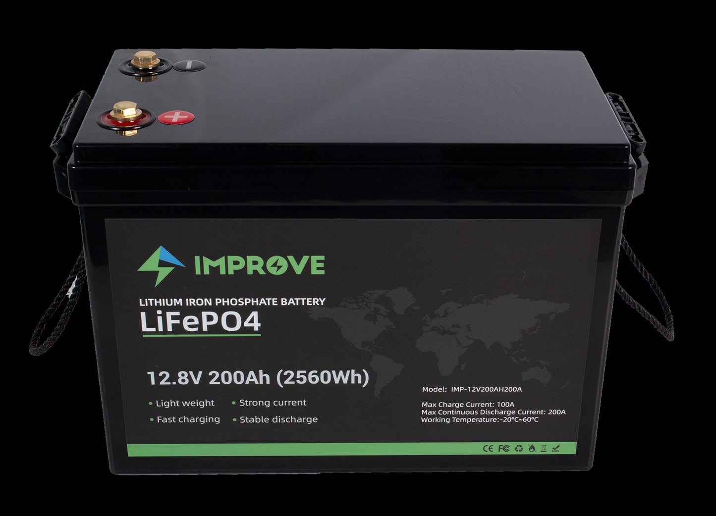 IMPROVE Lithium Batteri 12V 200Ah (LiFePO4) BMS 200A - Image 2
