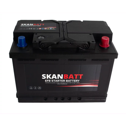 SKANBATT EFB Startbatteri 12V 75AH 760CCA (278x175x190mm) +R