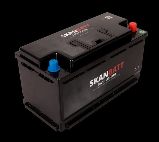 SKANBATT Base Lithium - 12V 100Ah 100A BMS - 355x175x190mm - Bluetooth - Heat - 3 Års garanti - Bobil
