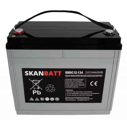 RITAR AGM Deep Cycle Batteri 12V 134AH C10 (340x173x280mm) +venstre