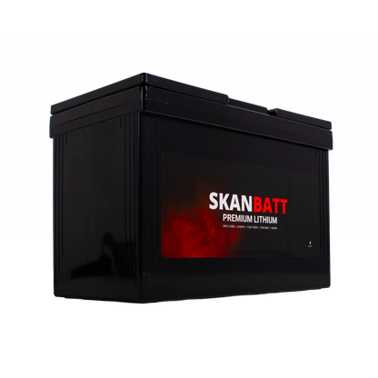 SKANBATT Premium Lithium - 12V 100Ah 100A BMS - 306x172x212mm - Bluetooth - 8 Års garanti