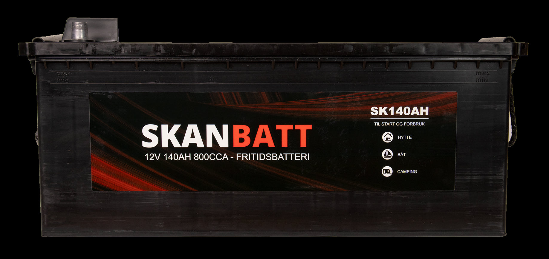 SKANBATT Fritidsbatteri 12V 140AH 800CCA (513x189x203/223mm) +venstre - Image 2