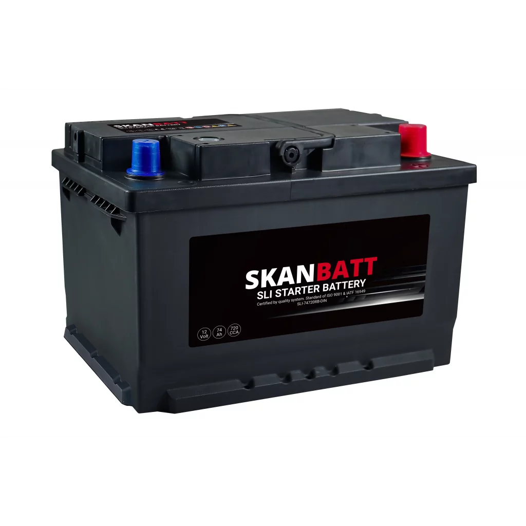 SKANBATT SLI Startbatteri 12V 74AH 720CCA +R shown in product view