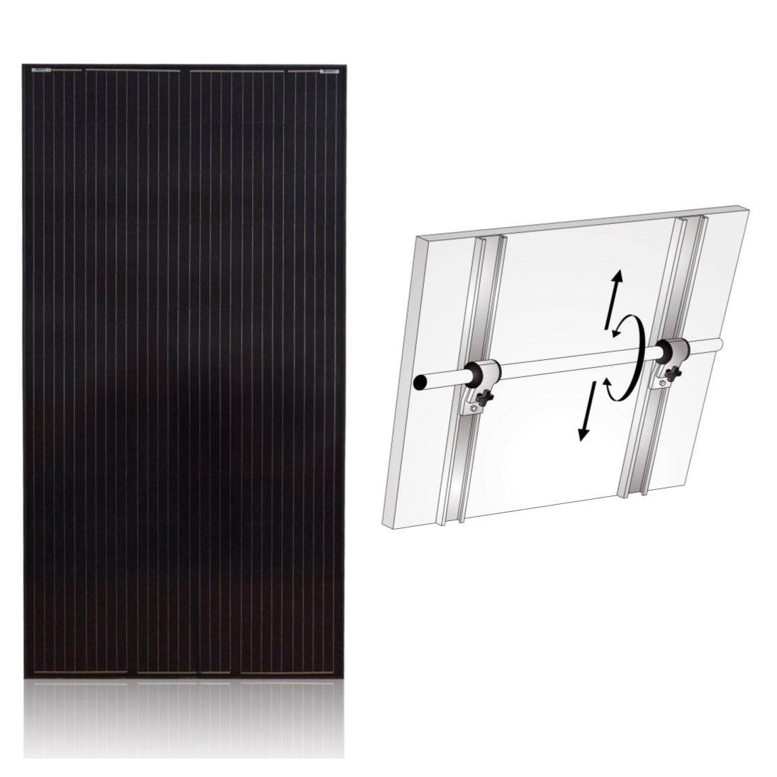 Solcellepanel Båt med NOA rekkefester 170W - Proffvolt