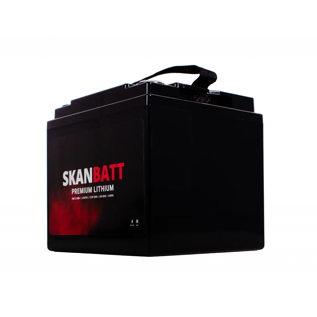 Produktbilde 5 av SKANBATT Premium Lithium - 12V 50Ah 60A BMS - 196x168x175mm - Bluetooth - Heat - 8 Års garanti