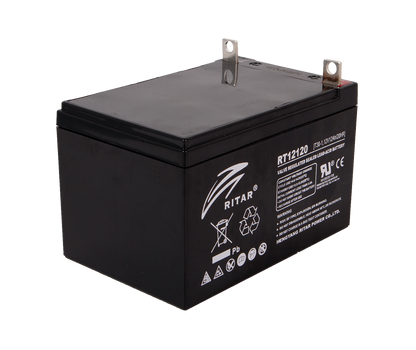RITAR AGM Batteri 12V 12AH M6 shown in detail view
