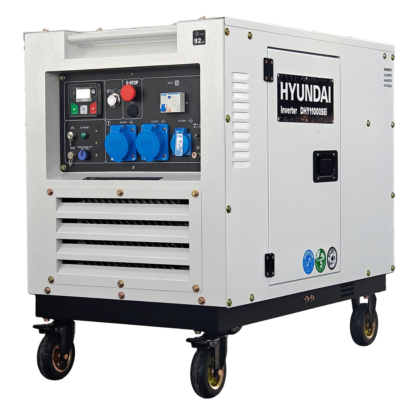 HYUNDAI DHY11000SEi Diesel Inverter Strømaggregat 8000W - Elektrisk start - Forvarming - ATS