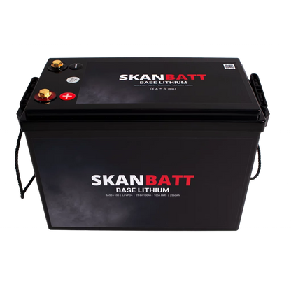 SKANBATT Base Lithium - 24V 100Ah 100A BMS - 385x190x245mm - 3 Års garanti