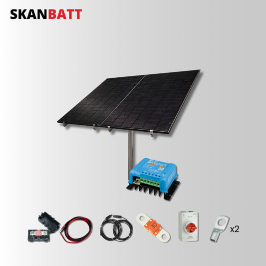 skanbatt-solcellepakke-bakkestativ-48v-820w-2x410w-rammepanel-victron-mppt-20a