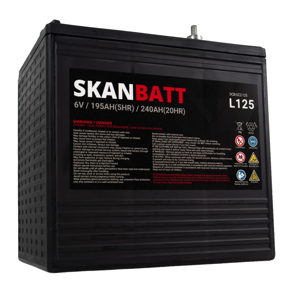 SKANBATT L125 Deep Cycle Batteri 6V 240Ah (264x181x276mm)