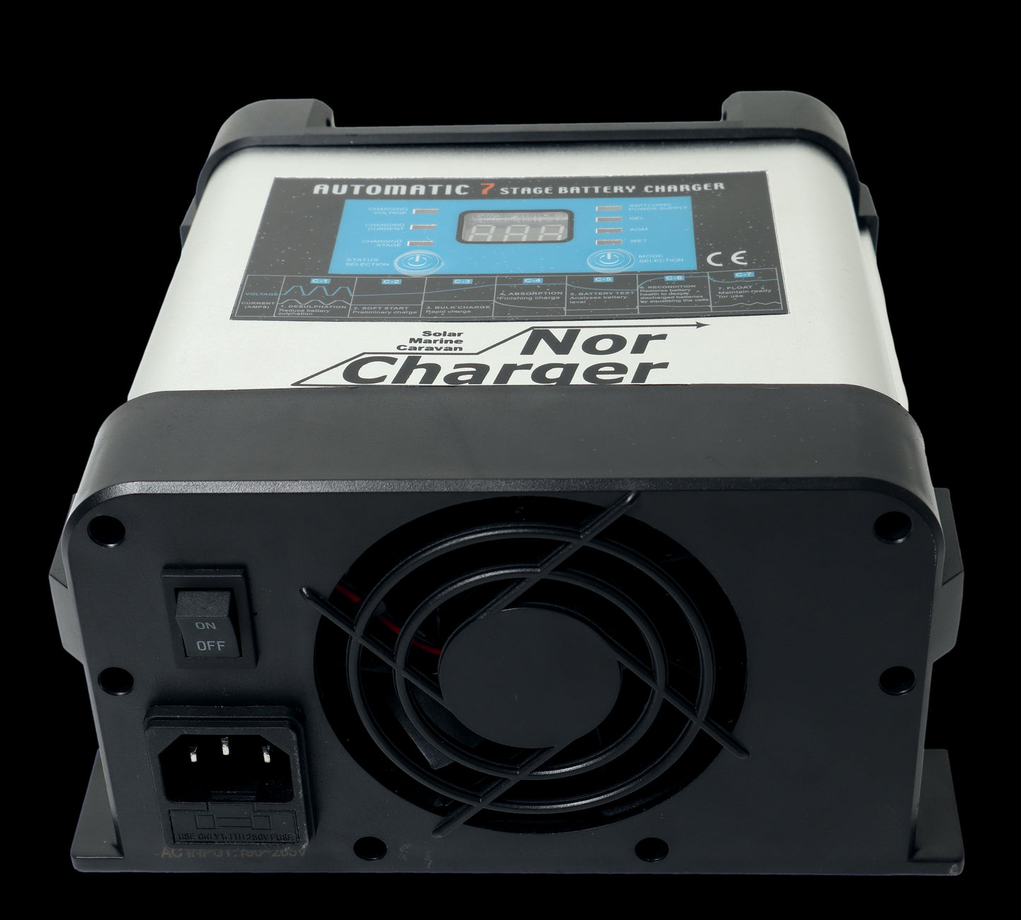 NOR CHARGER Pro Serie Elektronisk Batterilader 12V 10A 2-kanaler - Image 3