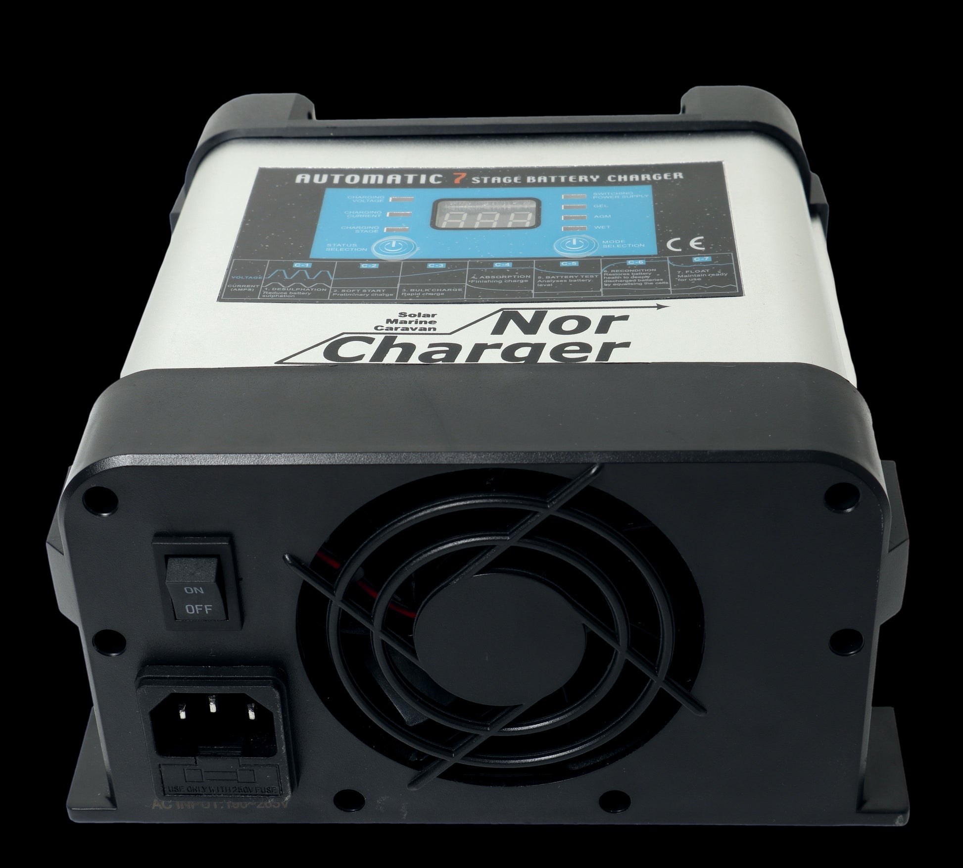 NOR CHARGER Pro Serie Elektronisk Batterilader 12V 10A 2-kanaler - Image 3