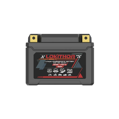 LOKITHOR Lithium MC Batteri 12V 3Ah - 113x70x85mm - Bluetooth - Heat shown in product view
