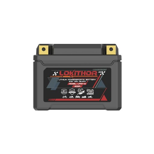 LOKITHOR Lithium MC Batteri 12V 3Ah - 113x70x85mm - Bluetooth - Heat shown in product view