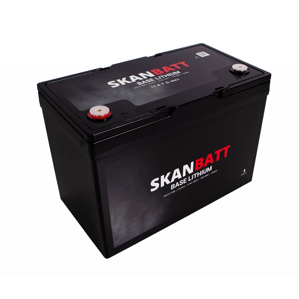 Produktbilde 2 av SKANBATT Base Lithium - 12V 100Ah 100A BMS - 307x169x208mm - Bluetooth - 3 Års garanti