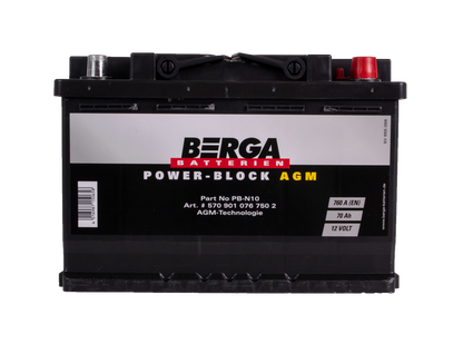 Berga Power Block Agm 12V 70Ah 760Cca shown in product view image 2