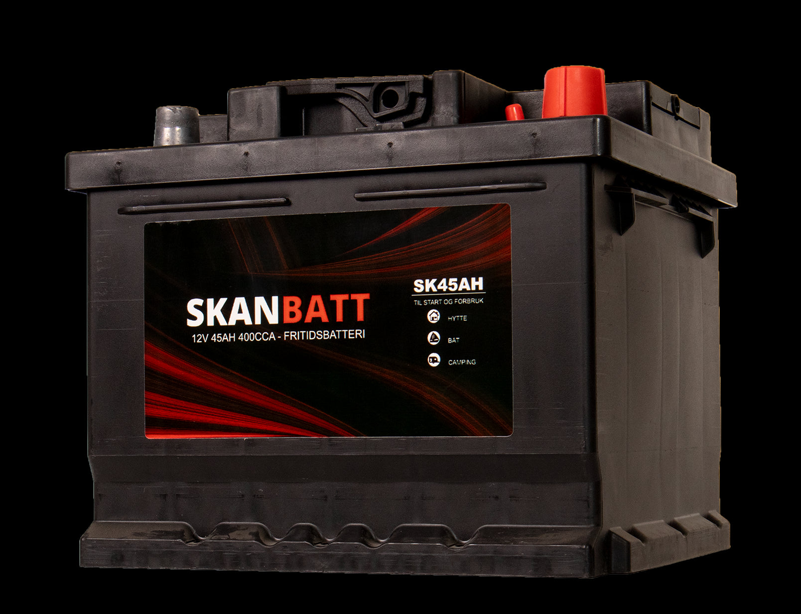SKANBATT Fritidsbatteri 12V 45AH 400CCA (207x175x175/175mm) +høyre - Image 3