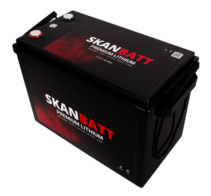 SKANBATT Premium Lithium - 12V 325Ah 200A BMS - 345x190x245mm - Bluetooth - Heat - 8 Års garanti