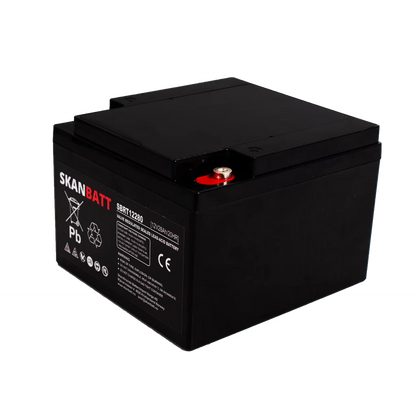SKANBATT AGM Batteri 12V 28AH (166x175x125mm) M5